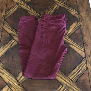Maroon Ankle Crop Jean